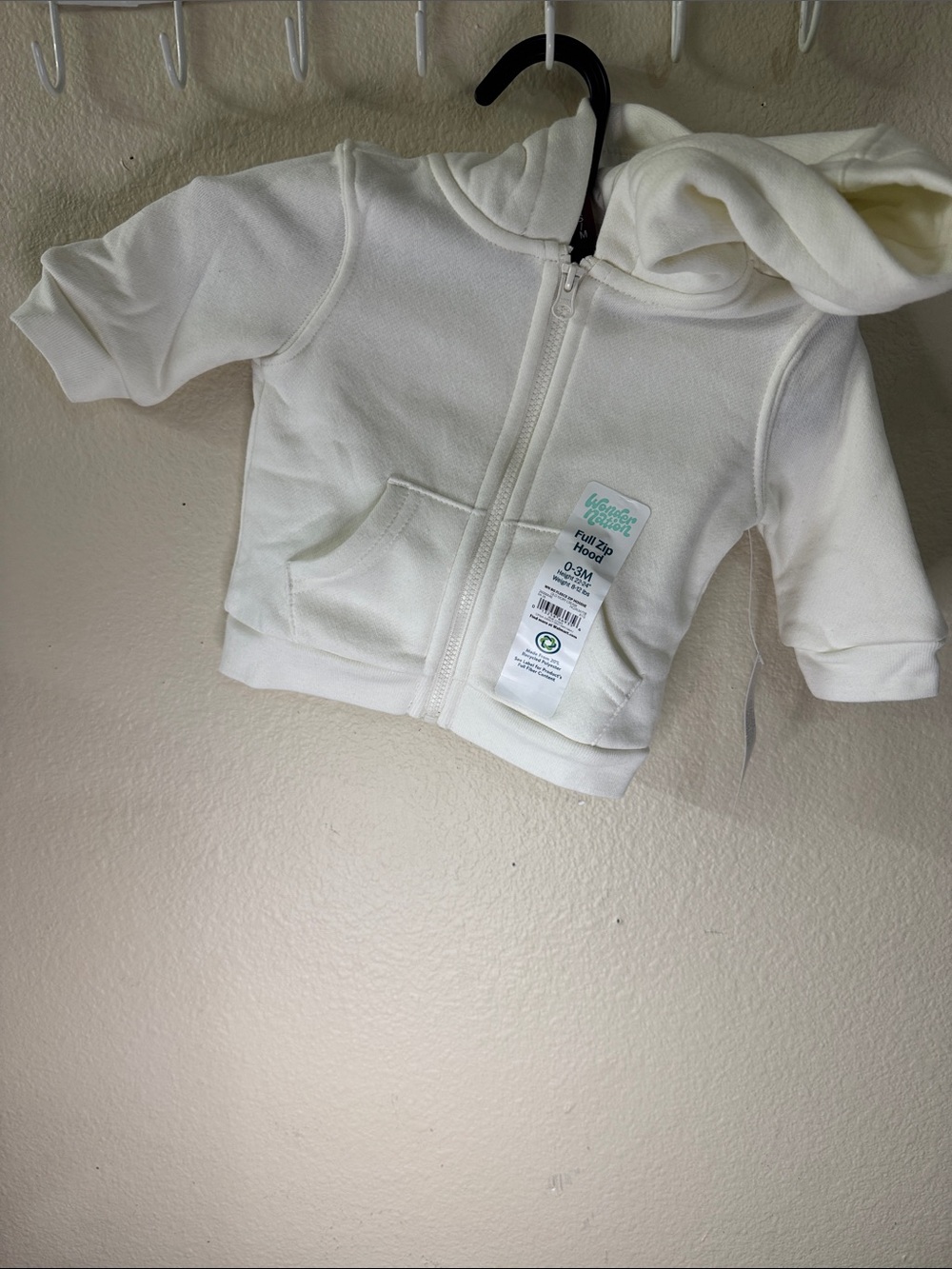wonder nation Cream Zip-Up Hoodie with Hood
